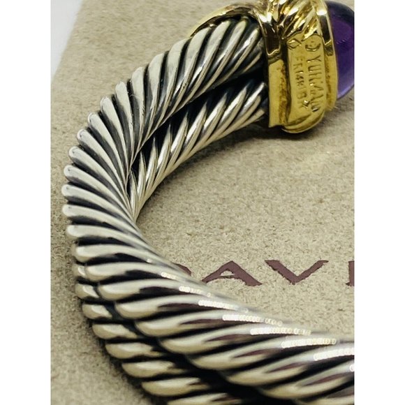 David Yurman Renaissance Double Cable Cabochon Amethyst & Green Onyx 14k 18K 925 - Picture 9 of 12